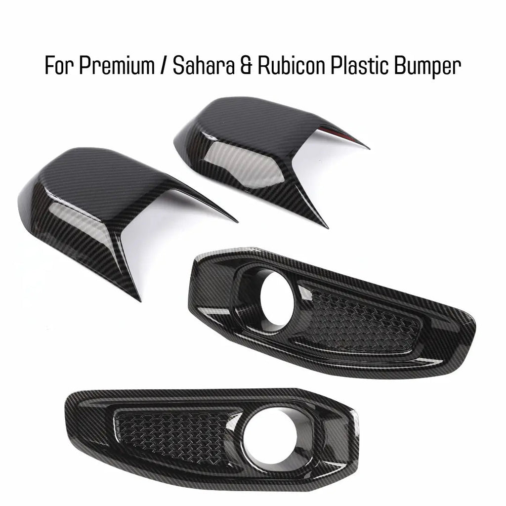 For 2018+ Jeep Wrangler JL/Gladiator JT Front Fog Light & Front Bumper Fog Light Trim Bezels