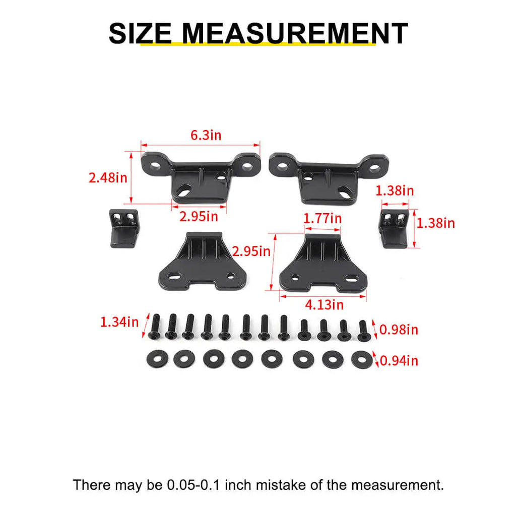 For 2018+ Jeep Wrangler JL / Gladiator JT Hard Top Mounting Brackets Kit （6 pcs）