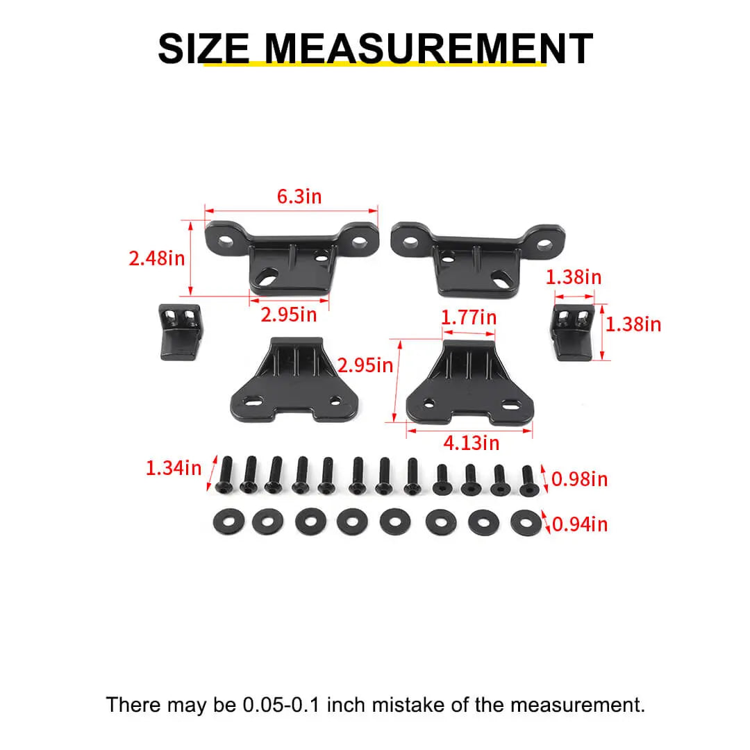 For 2018+ Jeep Wrangler JL / Gladiator JT Hard Top Mounting Brackets Kit （6 pcs）