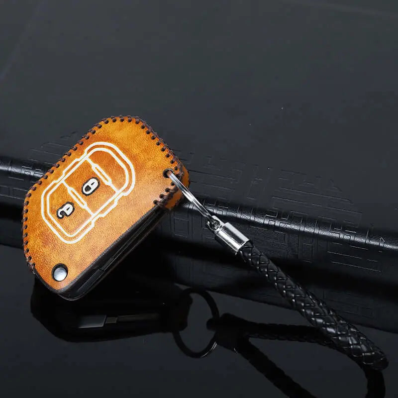 For 2018+ Jeep Wrangler JL Gladiator JT Leather Car Remote Key Fob Case Holder Cover