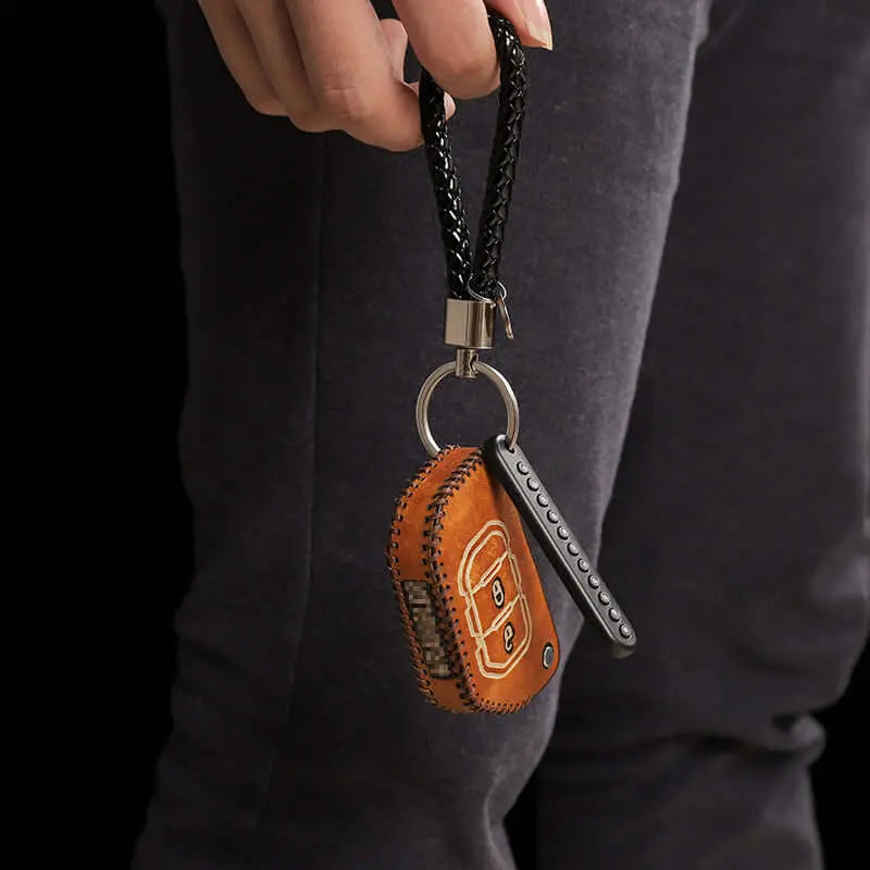 For 2018+ Jeep Wrangler JL Gladiator JT Leather Car Remote Key Fob Case Holder Cover