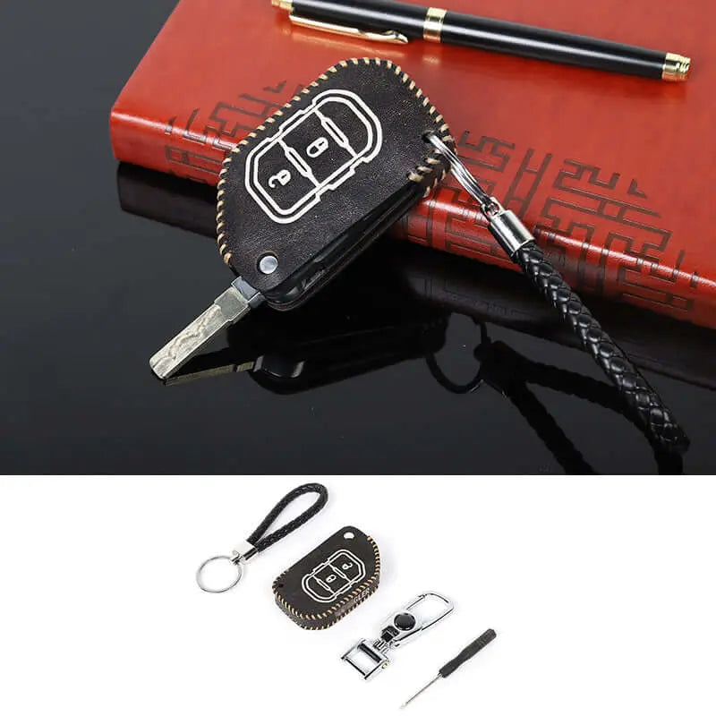 For 2018+ Jeep Wrangler JL Gladiator JT Leather Car Remote Key Fob Case Holder Cover