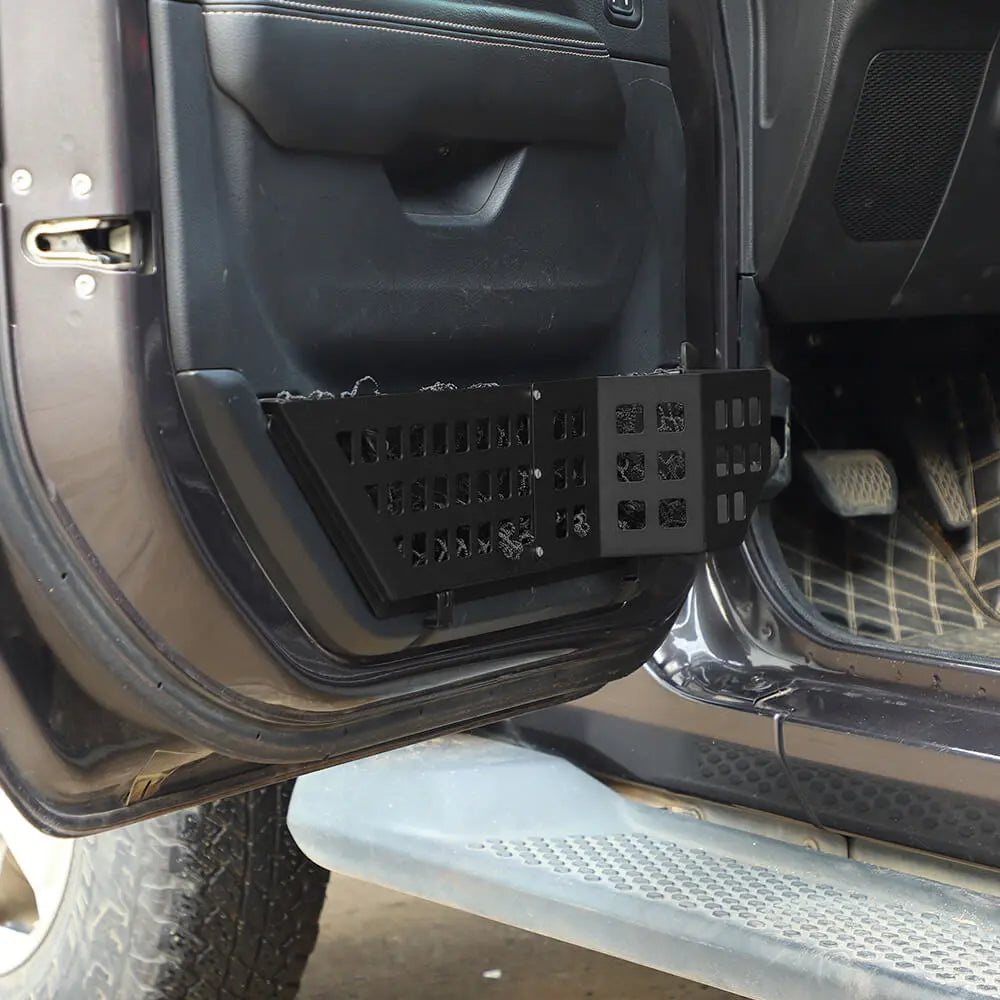 For 2018+ Jeep Wrangler JL/Gladiator JT Front Door Net Replacement Full-length Door Map Pockets Metal Storage Box Organizer