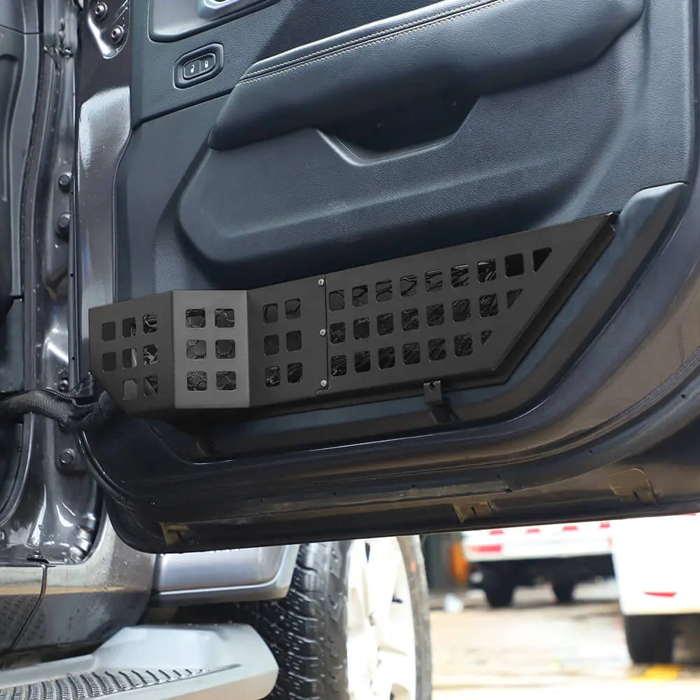 For 2018+ Jeep Wrangler JL/Gladiator JT Front Door Net Replacement Full-length Door Map Pockets Metal Storage Box Organizer