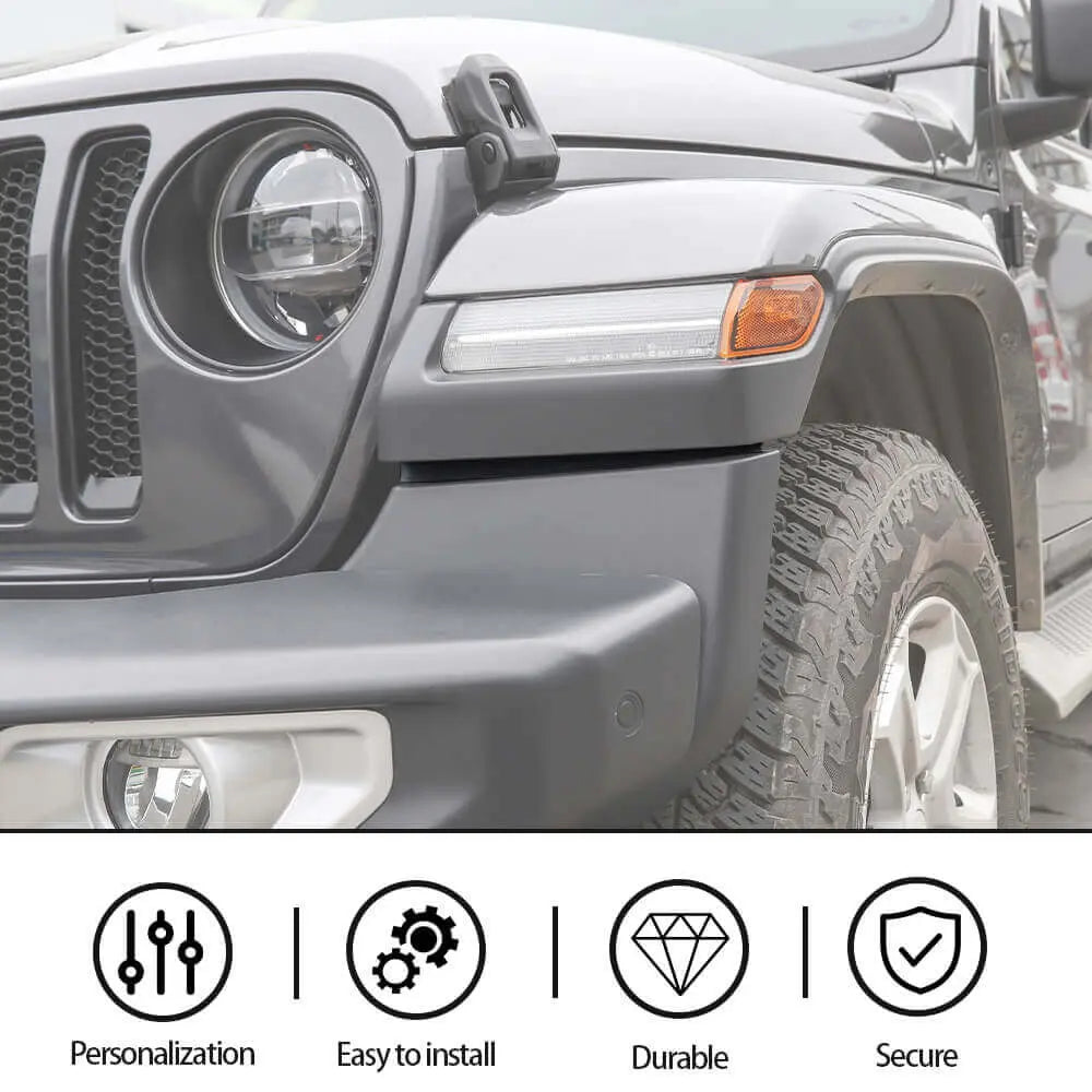 For 2018+ Jeep Wrangler JL/Gladiator JT Rubber Seal Strips Wheel Eyebrow Mudguard