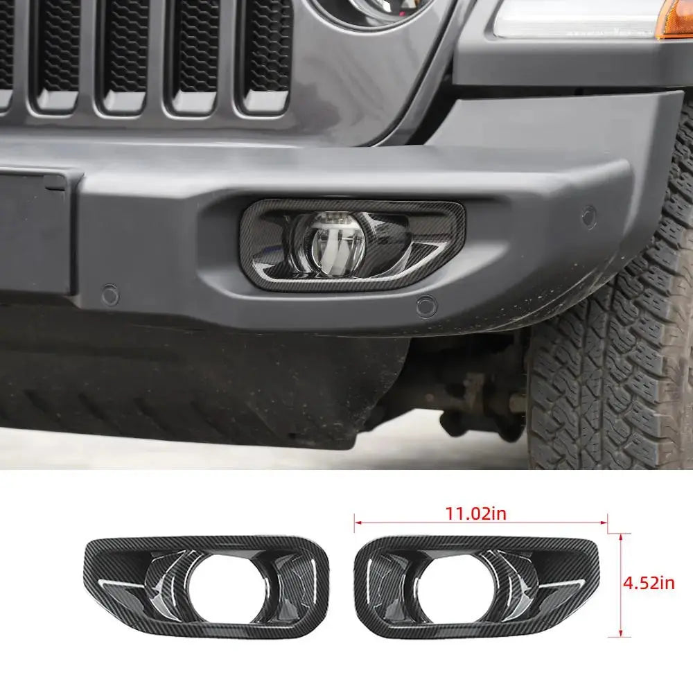 For Jeep Wrangler JL & Gladiator JT Fog Light Bezel Cover Trim – International/Export-Spec Compact Silver Fog Bezel Only