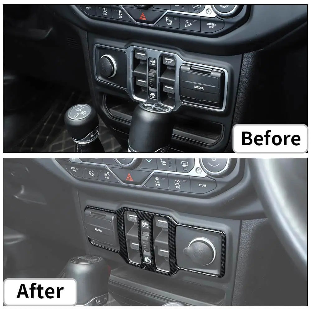 For 2018+ Jeep Wrangler JL/ Gladiator JT Window Control Panel Trim Cover – Center Console Switch Accent