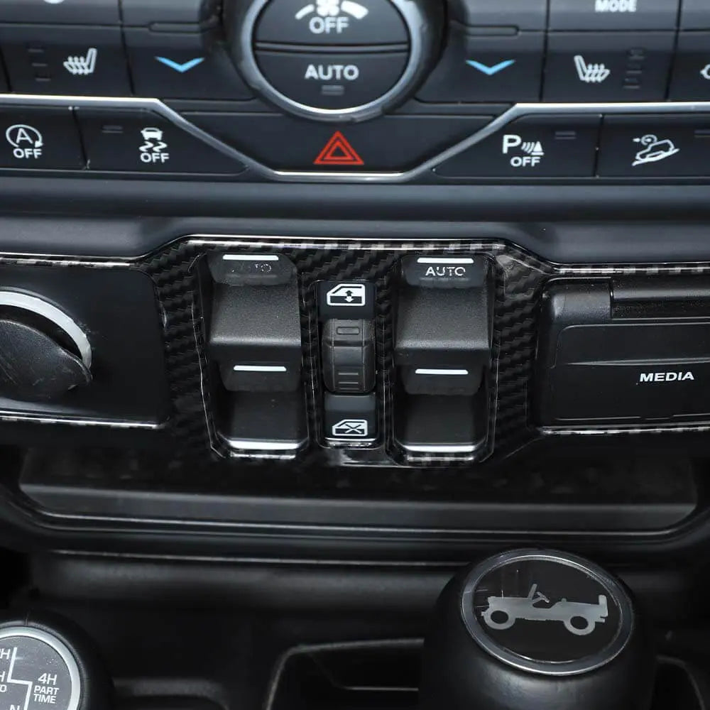 For 2018+ Jeep Wrangler JL/ Gladiator JT Window Control Panel Trim Cover – Center Console Switch Accent