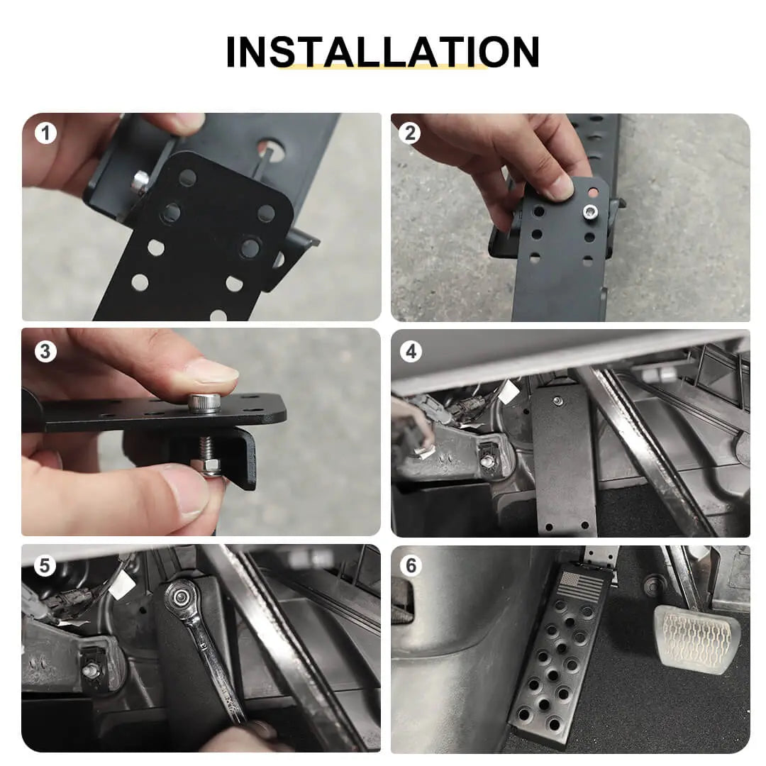 For 2018+ Jeep Wrangler JL Interior  Left Foot Rest Dead Pedal Pegs Panel Accessories