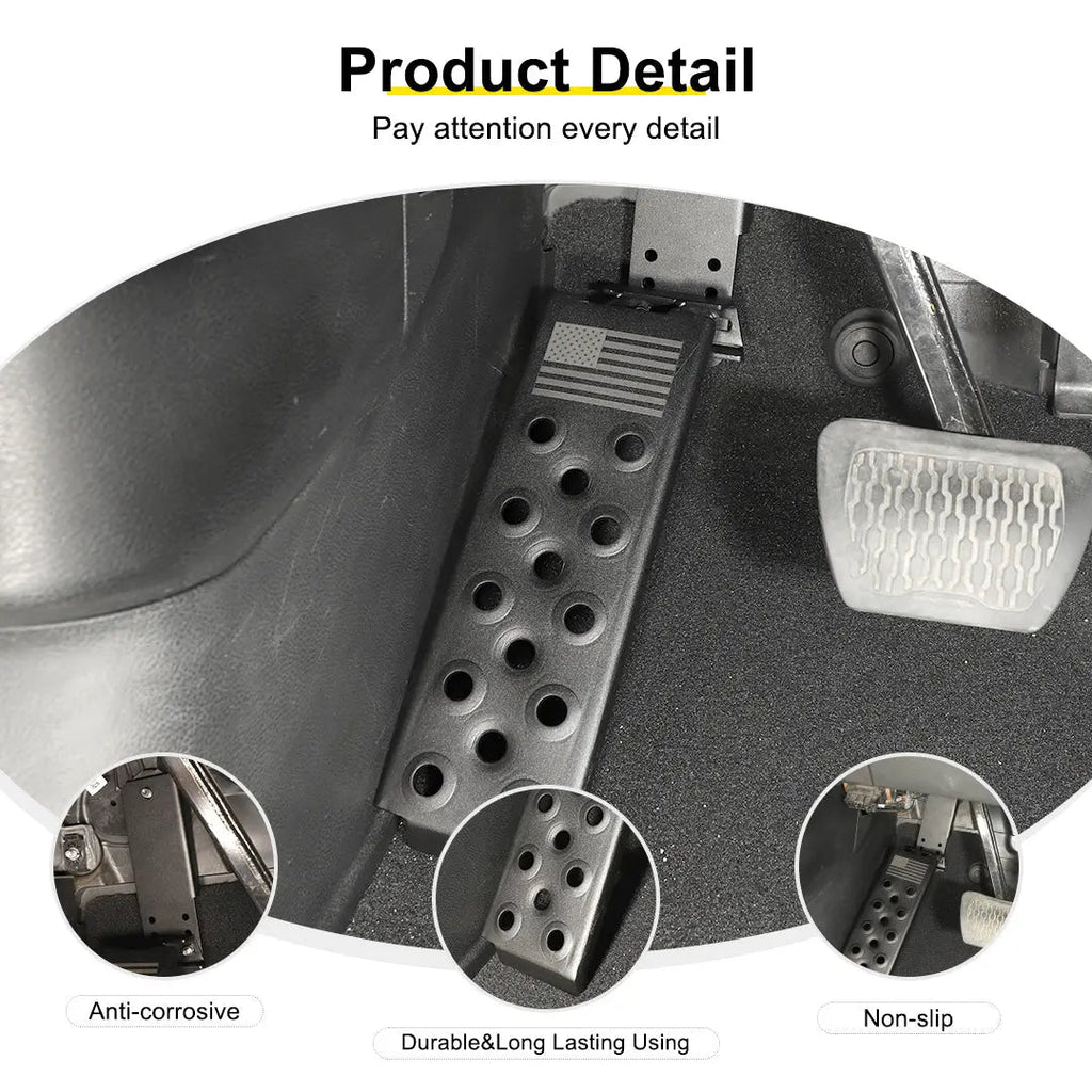 For 2018+ Jeep Wrangler JL Interior  Left Foot Rest Dead Pedal Pegs Panel Accessories