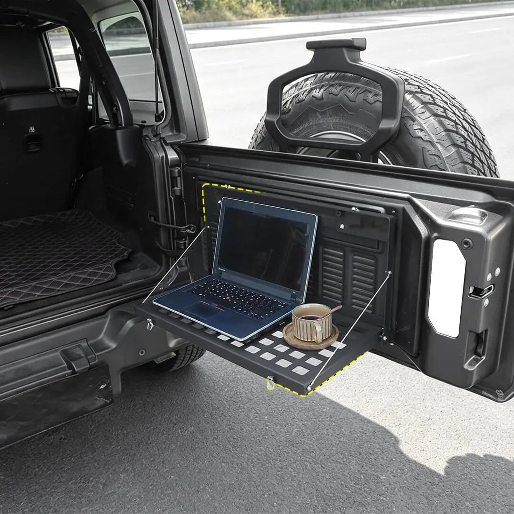 For 2018+ Jeep Wrangler JL Interior Rear Tailgate Table Cargo Shelf Storage Rack Accessories