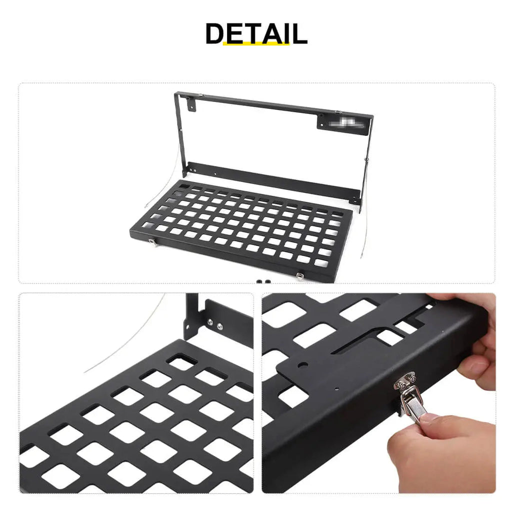 For 2018+ Jeep Wrangler JL Interior Rear Tailgate Table Cargo Shelf Storage Rack Accessories