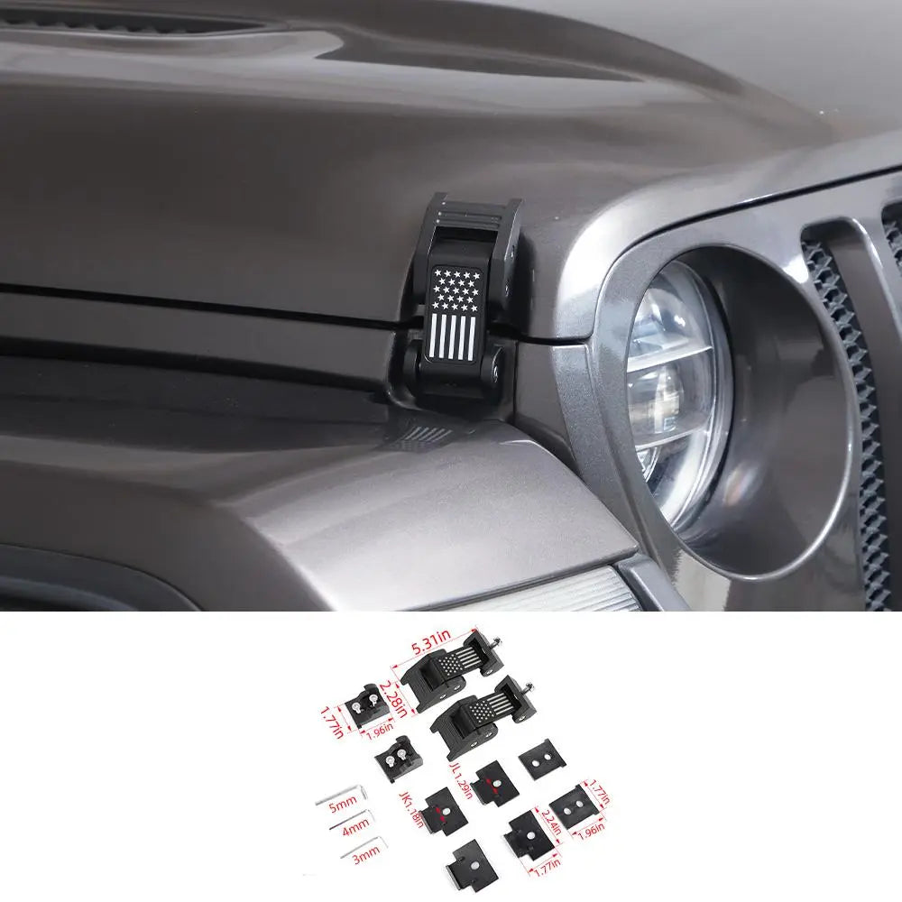 For 2007+ Jeep Wrangler JL JK Gladiator JT Hood Latch Catch Buckle USA Flag