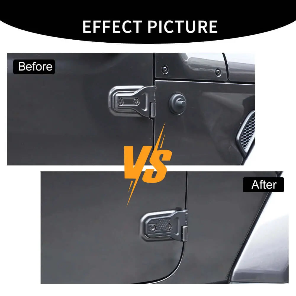 For 2018+ Jeep Wrangler JL JLU 2/4Door Door Hinge Original Accessories Black USA Flag