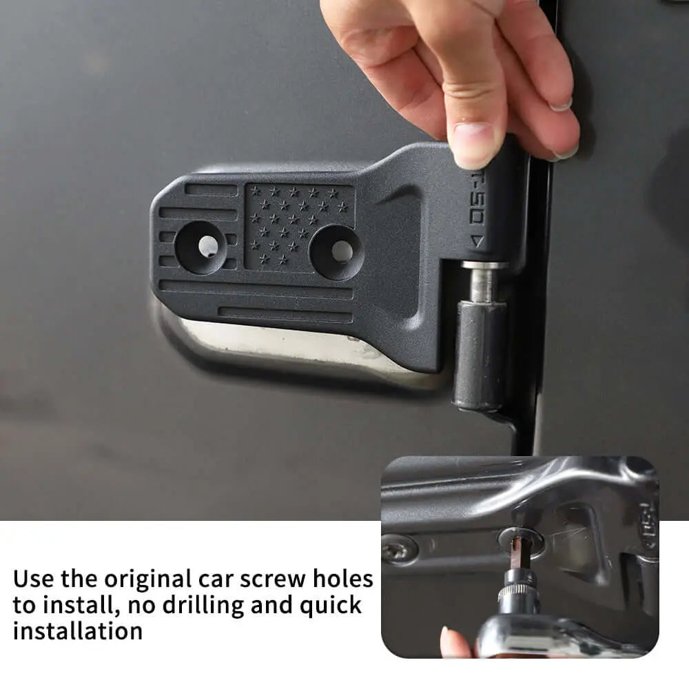 For 2018+ Jeep Wrangler JL JLU 2/4Door Door Hinge Original Accessories Black USA Flag