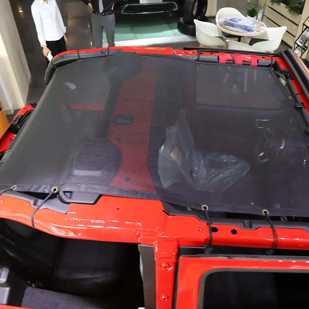 For 2018+ Jeep Wrangler JL JLU 2 Door Bikini Mesh Shade Top Cover UV Protection Full Length Long & Short Size