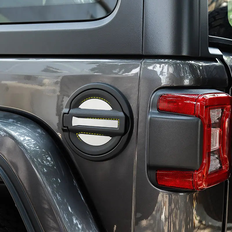 For 2018+ Jeep Wrangler JL JLU 3X Fuel Tank Cap Decor Cover Trim Aluminum
