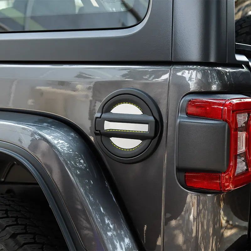 For 2018+ Jeep Wrangler JL JLU 3X Fuel Tank Cap Decor Cover Trim Aluminum