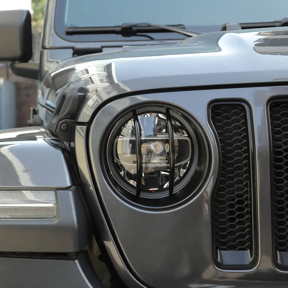 For 2018+ Jeep Wrangler JL JLU  4 x Headlight & Rear Taillights Lamp Guard Trim Black