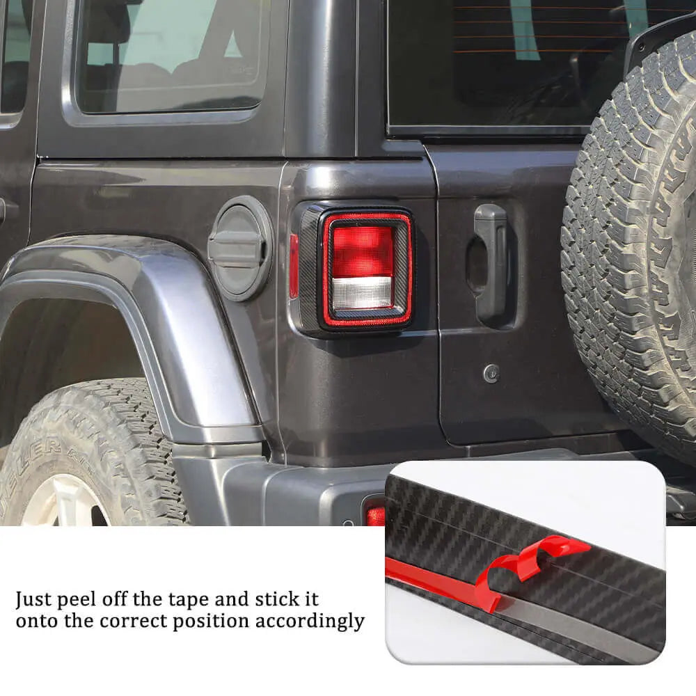 For 2018+ Jeep Wrangler JL JLU  4 x Tail Lamp Bezel Guard Cover Protector Trim (Applicable halogen lamps)
