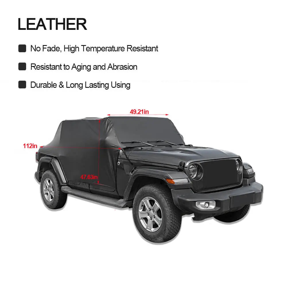 For 2018+ Jeep Wrangler JL JLU 4Door Car Rain Sunshade Half Cover UV Protection