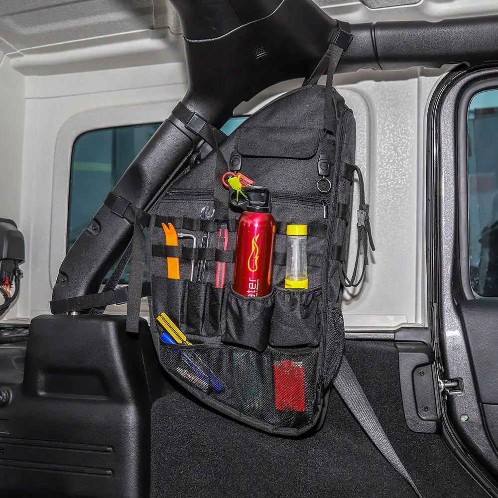 For 2018+ Jeep Wrangler JL JLU 4Door Left & Right Roll Cage Bar Storage Organizer Bag Pockets
