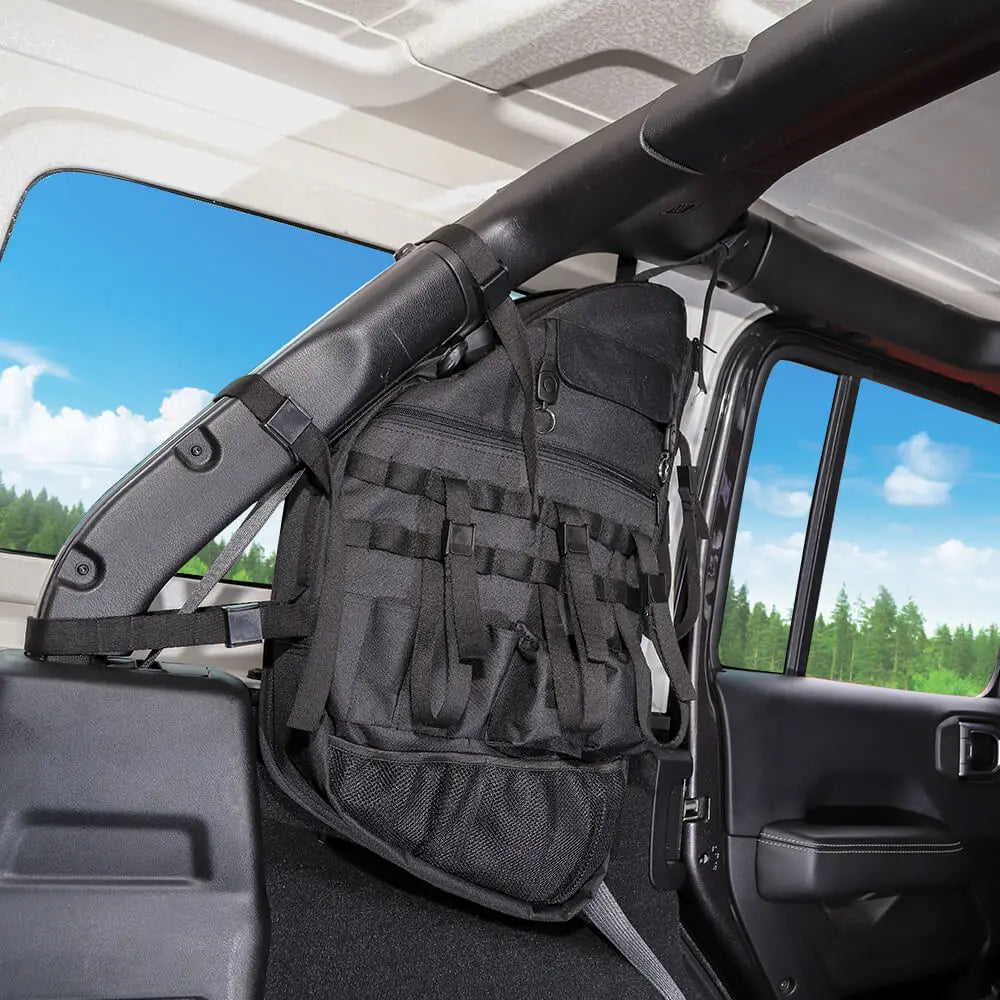 For 2018+ Jeep Wrangler JL JLU 4Door Left & Right Roll Cage Bar Storage Organizer Bag Pockets