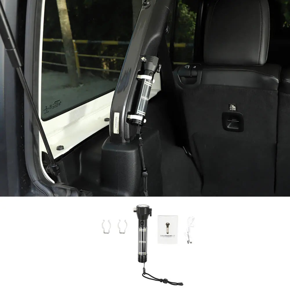 For 2018+ Jeep Wrangler JL JLU Aluminum Alloy LED Multi-functional Flashlight Fit 4-Door