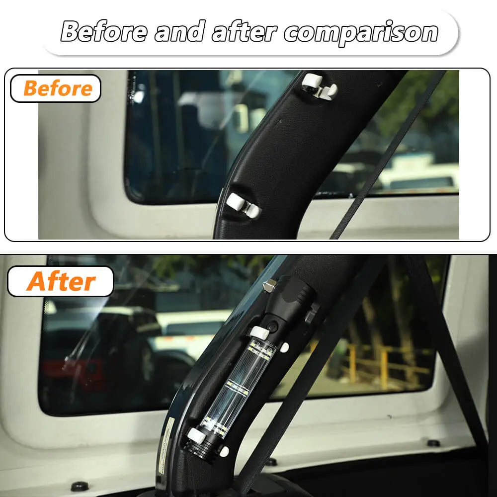 For 2018+ Jeep Wrangler JL JLU Aluminum Alloy LED Multi-functional Flashlight Fit 4-Door