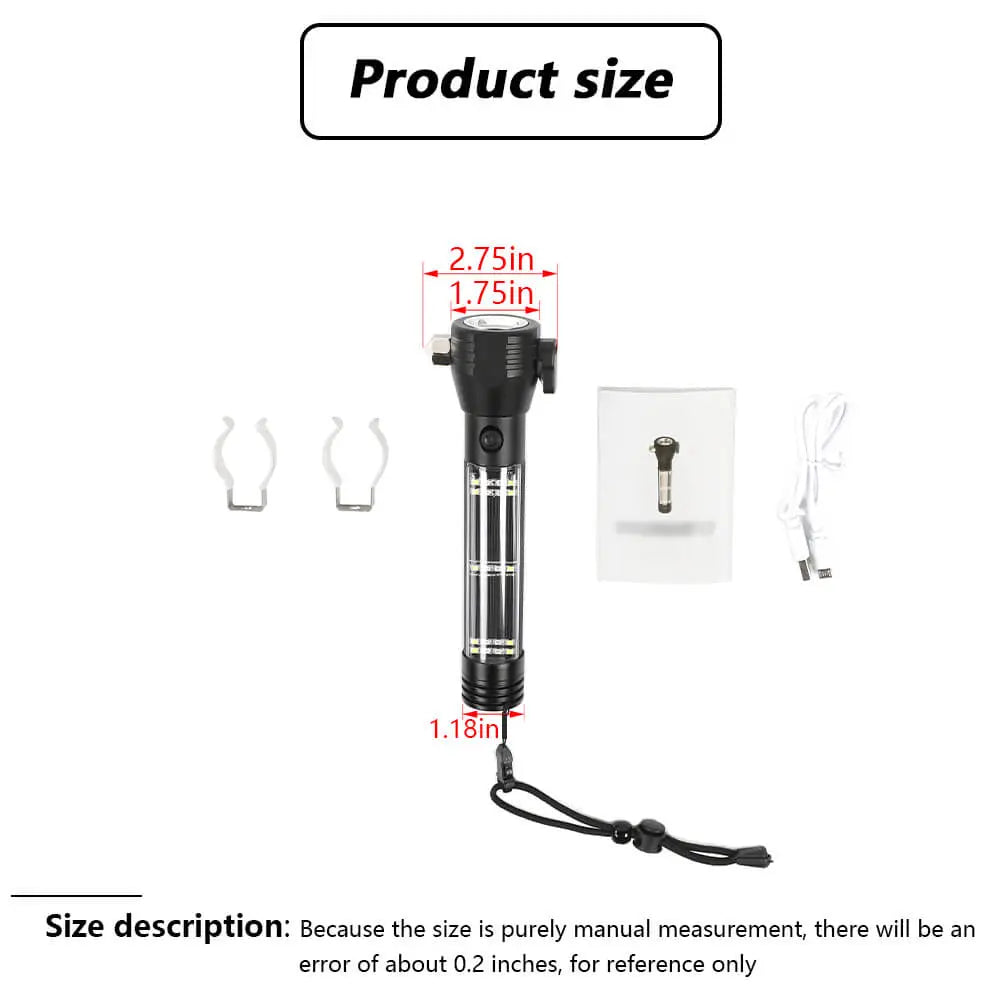 For 2018+ Jeep Wrangler JL JLU Aluminum Alloy LED Multi-functional Flashlight Fit 4-Door