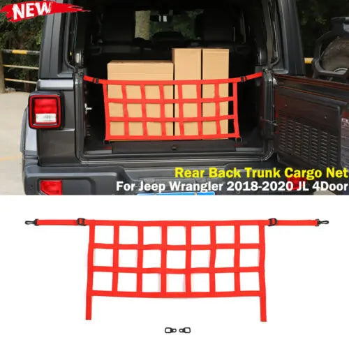 For 2018+ Jeep Wrangler JL JLU Car Trunk Mesh Cargo Net