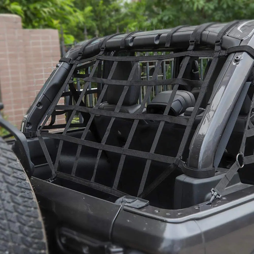 For 2018+ Jeep Wrangler JLU 4-Door Cargo Net, 3 Set Cargo Net Cover