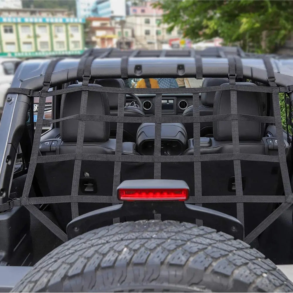 For 2018+ Jeep Wrangler JLU 4-Door Cargo Net, 3 Set Cargo Net Cover
