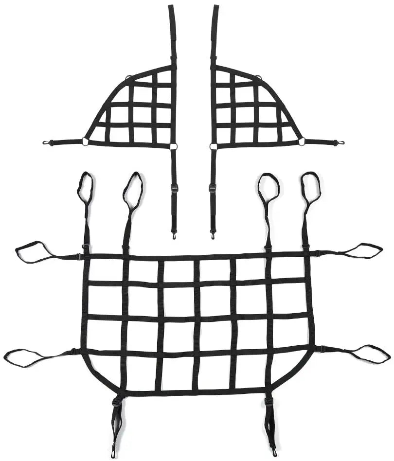 For 2018+ Jeep Wrangler JLU 4-Door Cargo Net, 3 Set Cargo Net Cover