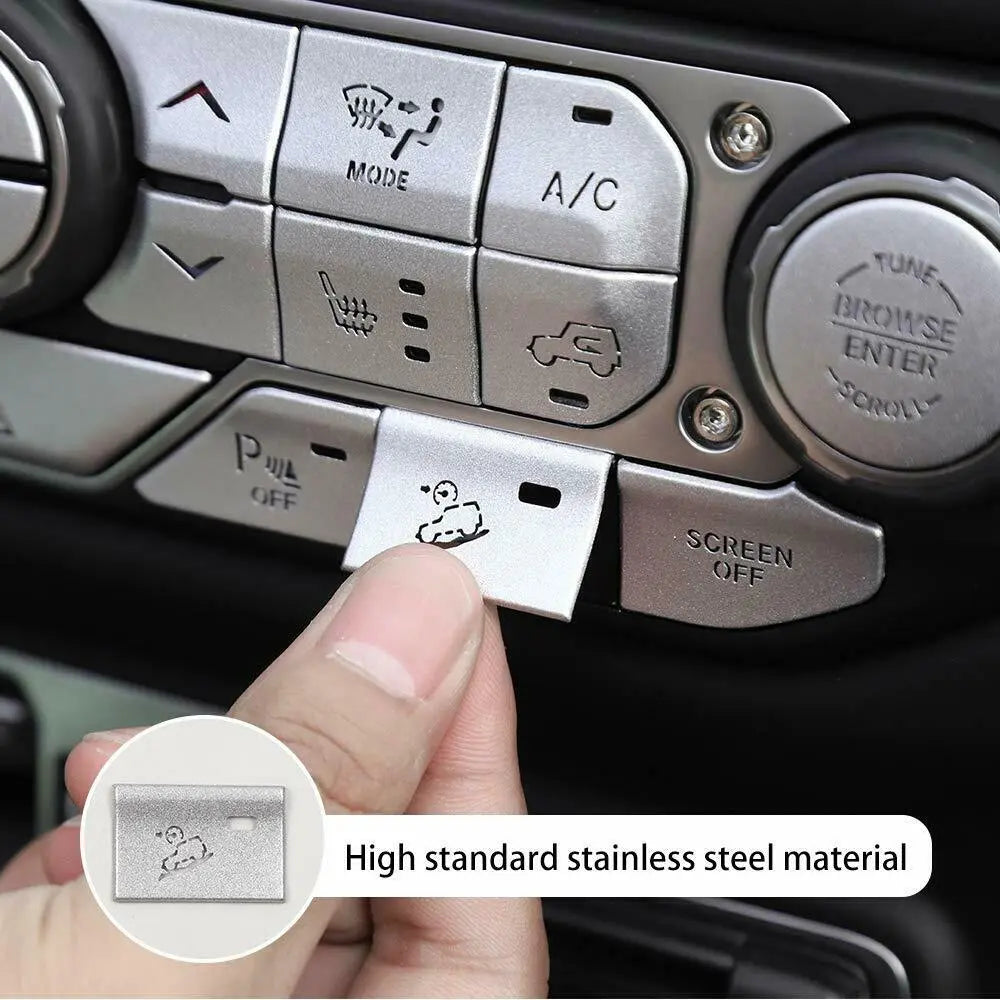 For 2018+ Jeep Wrangler JL JLU Center Console Button Decorative Cover Trim
