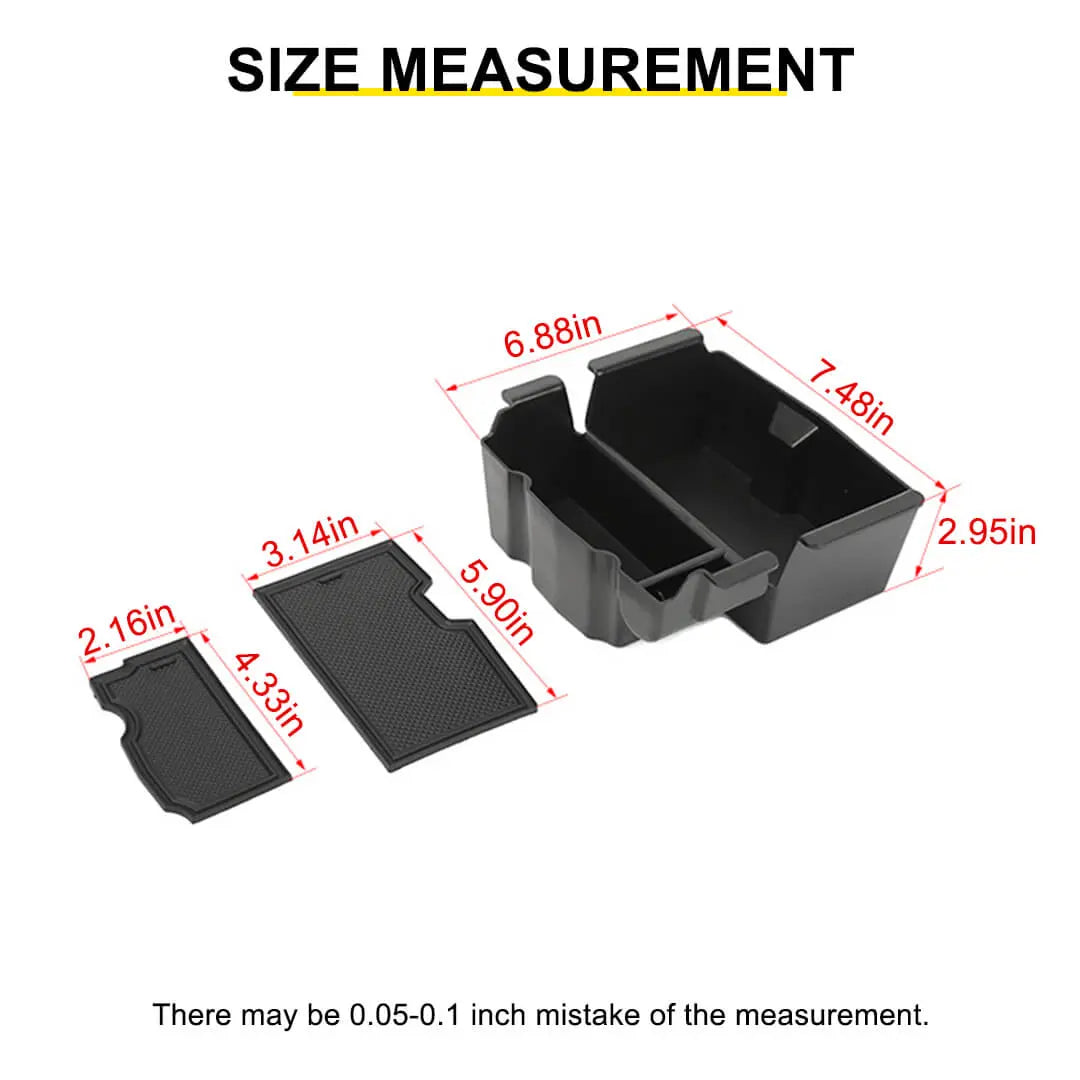 For 2018+ Jeep Wrangler JL JLU Center Console Organizer Tray Armrest Storage Box Divider