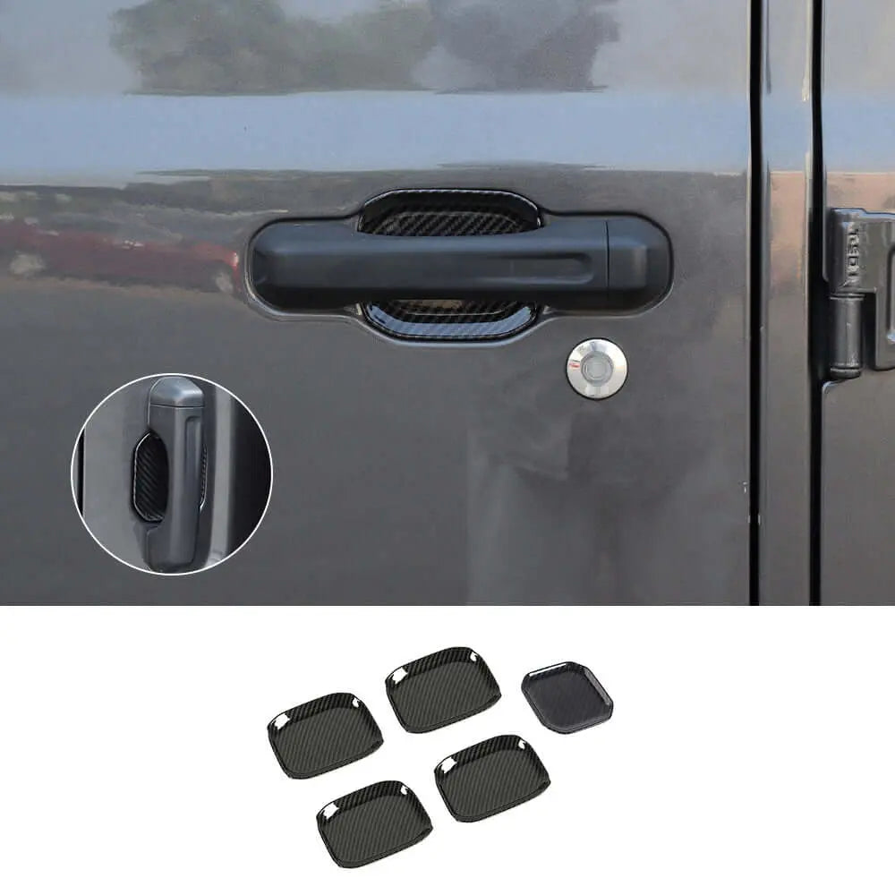 For 2018+ Jeep Wrangler JL JLU Door Handle Bowl Trims 5PCS