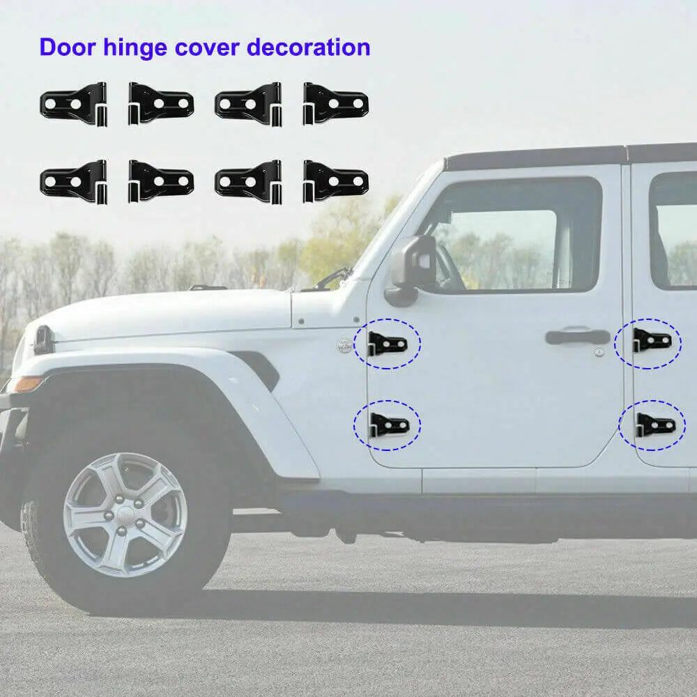 For 2018-2025 Jeep Wrangler JL JLU Exterior Door Tailgate Hinge Handle Cover Trim Set Kits