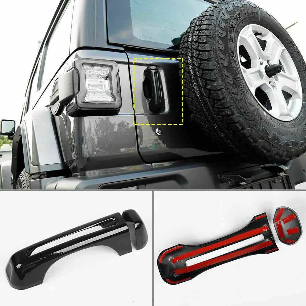For 2018-2025 Jeep Wrangler JL JLU Exterior Door Tailgate Hinge Handle Cover Trim Set Kits