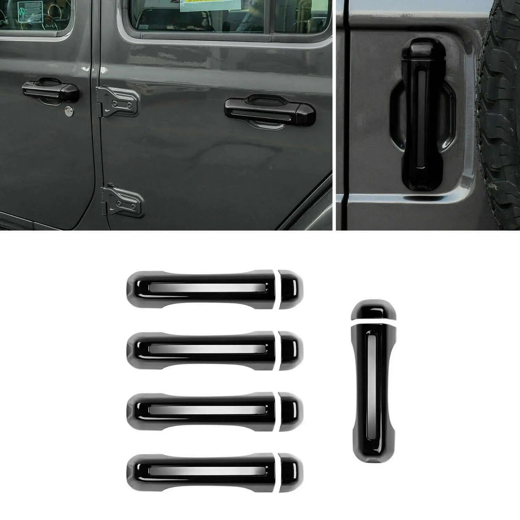 For 2018-2025 Jeep Wrangler JL JLU Exterior Door Tailgate Hinge Handle Cover Trim Set Kits