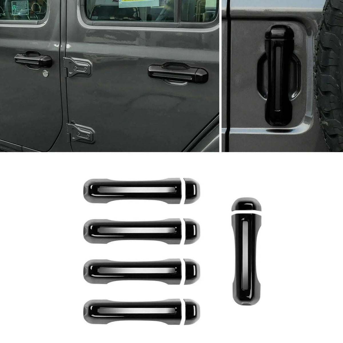 For 2018-2025 Jeep Wrangler JL JLU Exterior Door Tailgate Hinge Handle Cover Trim Set Kits