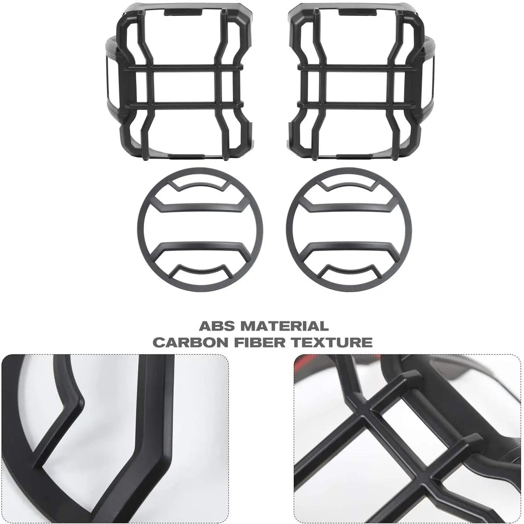For 2018+ Jeep Wrangler JL JLU Front Headlights & Tail Lights Guard Trim Kit Black, Led Version