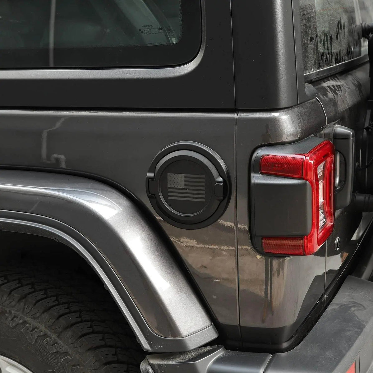 For 2018+ Jeep Wrangler JL JLU Gas Tank Cover Aluminum Alloy Fuel Filler Door Cover US Flag NOT FIT 4XE
