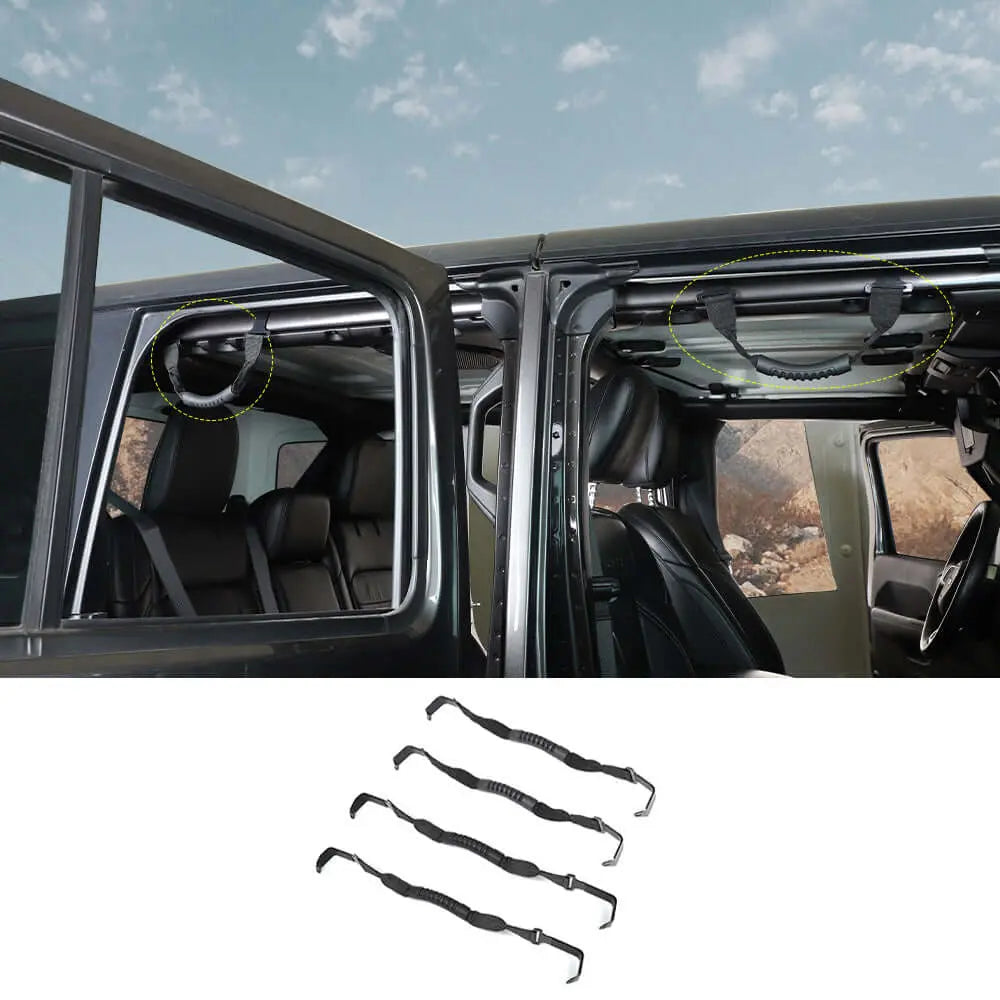 For 2018+ Jeep Wrangler JL JLU Gladiator JT 4PCS Front & Rear Roll Bar Top Grab Handle