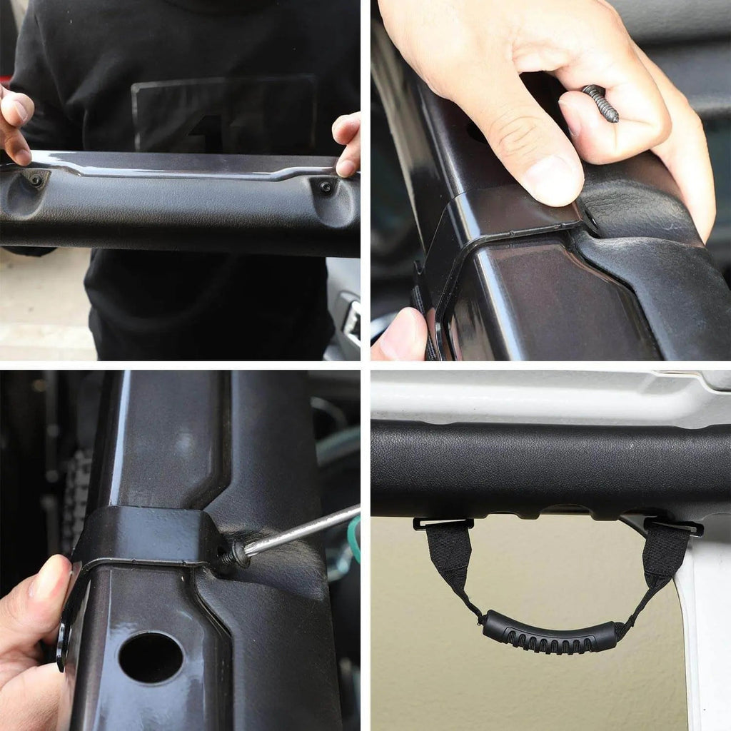 For 2018+ Jeep Wrangler JL JLU Gladiator JT 4PCS Front & Rear Roll Bar Top Grab Handle