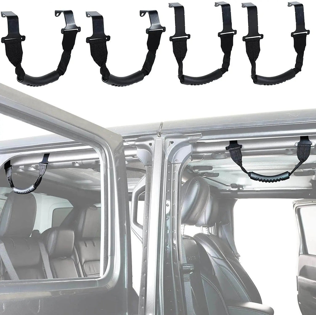 For 2018+ Jeep Wrangler JL JLU Gladiator JT 4PCS Front & Rear Roll Bar Top Grab Handle