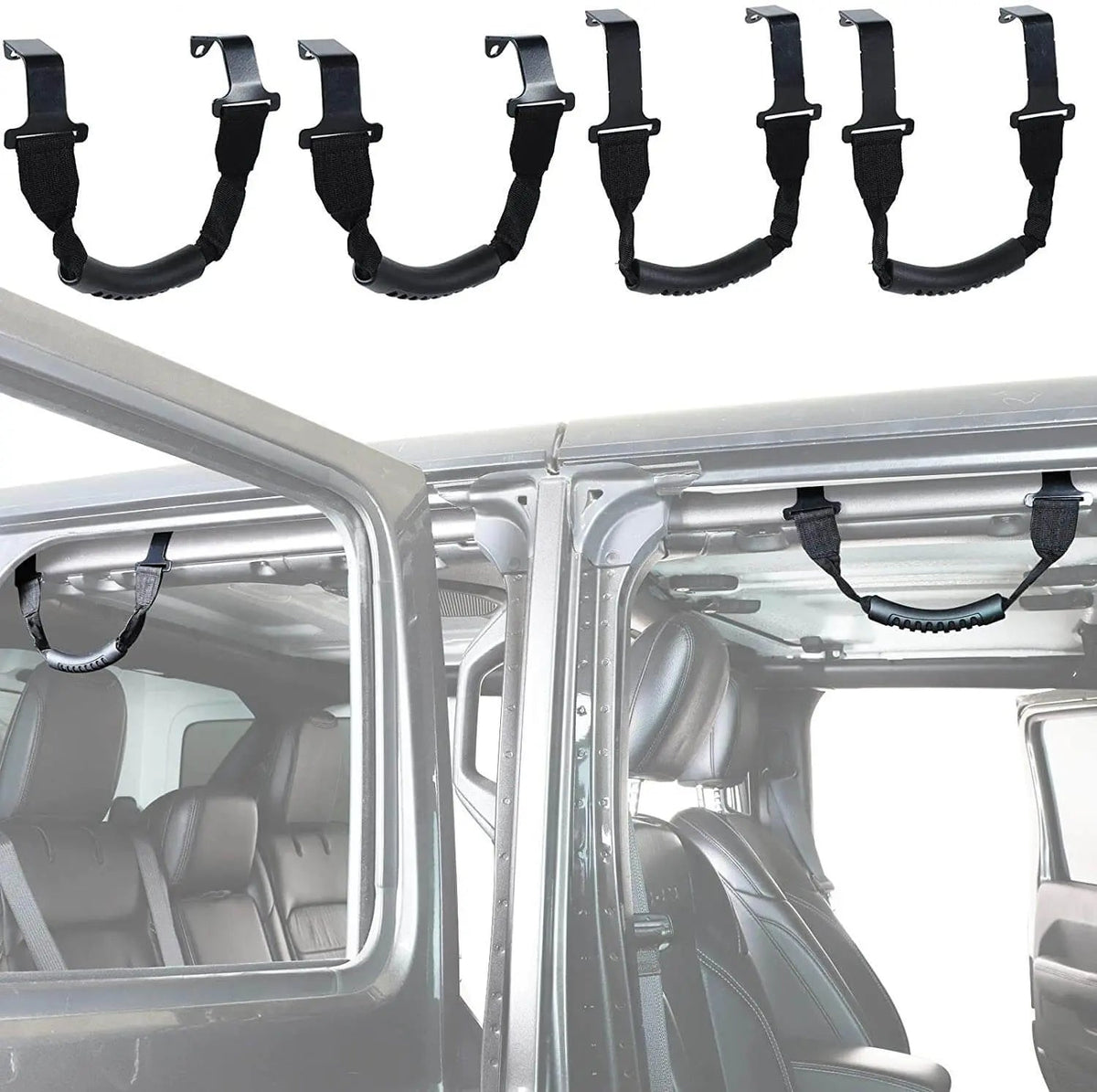 For 2018+ Jeep Wrangler JL JLU Gladiator JT 4PCS Front & Rear Roll Bar Top Grab Handle