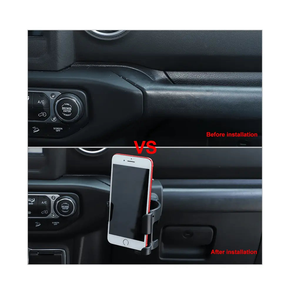 For 2018+ Jeep Wrangler JL JLU /Gladiator JT Co-Pilot Grab Bar Mount Drink Cup & Phone Holder