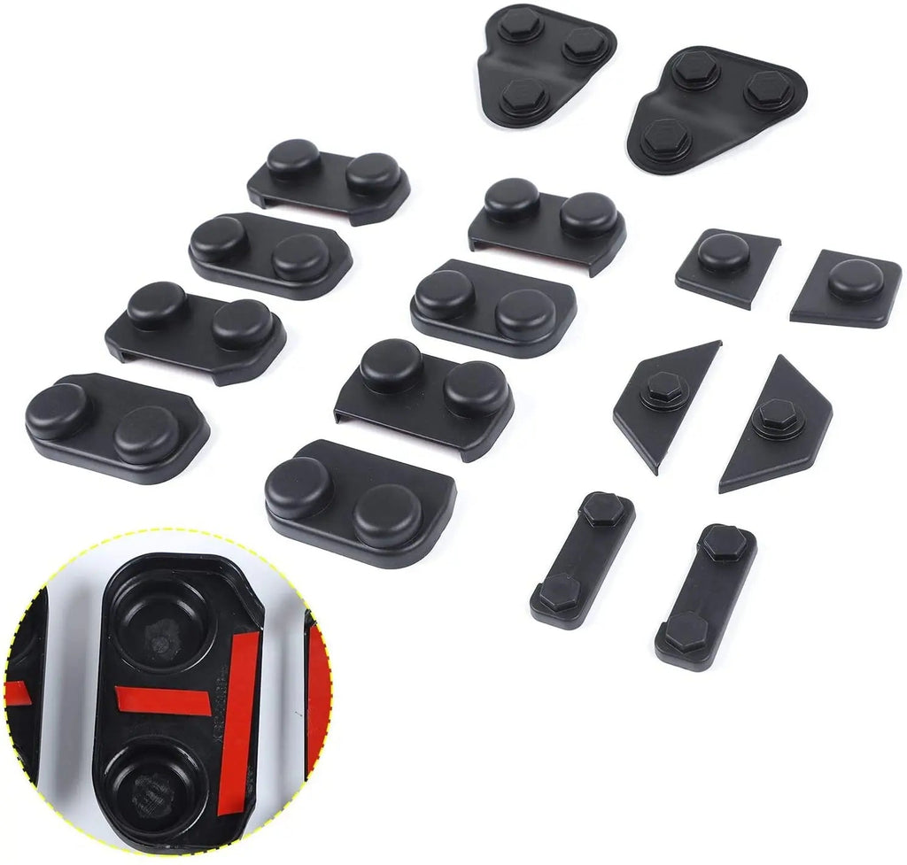 For 2018+ Jeep Wrangler JL JLU Gladiator JT Door Screw Protector Cover Trim, ABS Black 16pcs