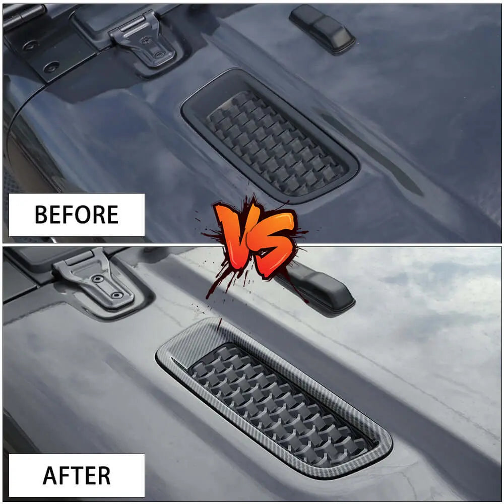For 2018+ Jeep Wrangler JL JLU Gladiator JT Hood Engine Bonnet Air Vent Outlet Cover Trim (not fit Rubicon)